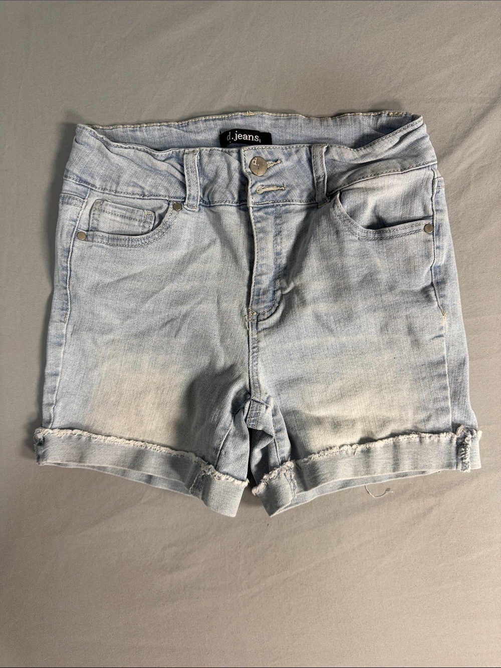 d. jeans Light Blue Cuffed Denim Shorts
